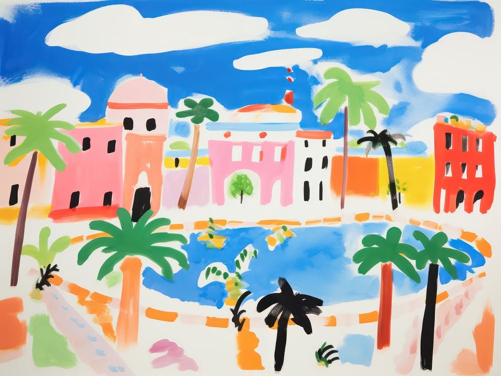 Palermo Italy Cute Watercolour Illustration 3