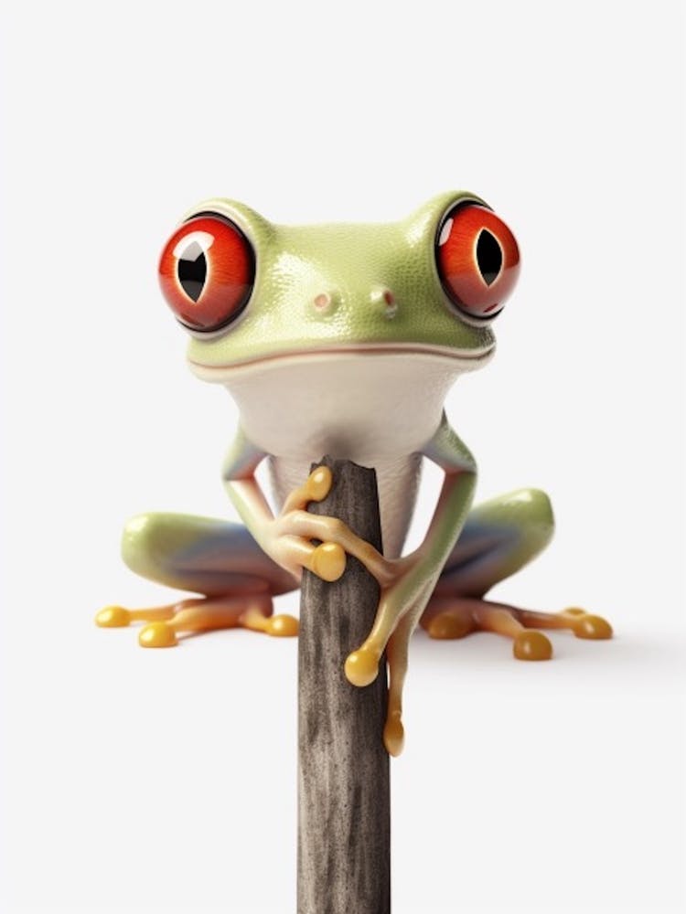 Watercolour Jungle Animal Baby Red Eyed Tree Frog 3