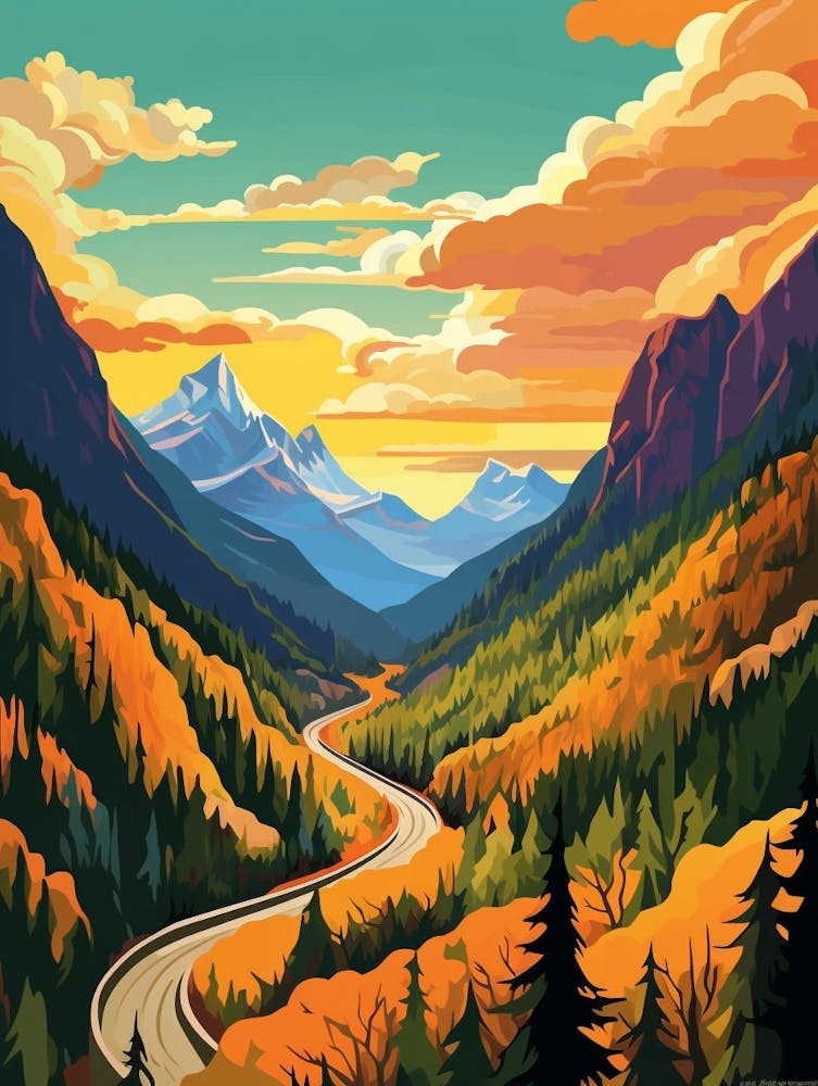 North Cascades National Park Retro Pop Art 4