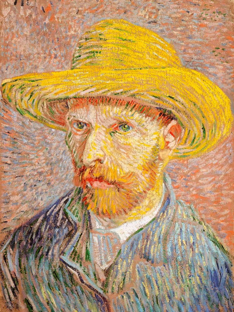 Self Portrait With A Straw Hat (1887), Vincent Van Gogh