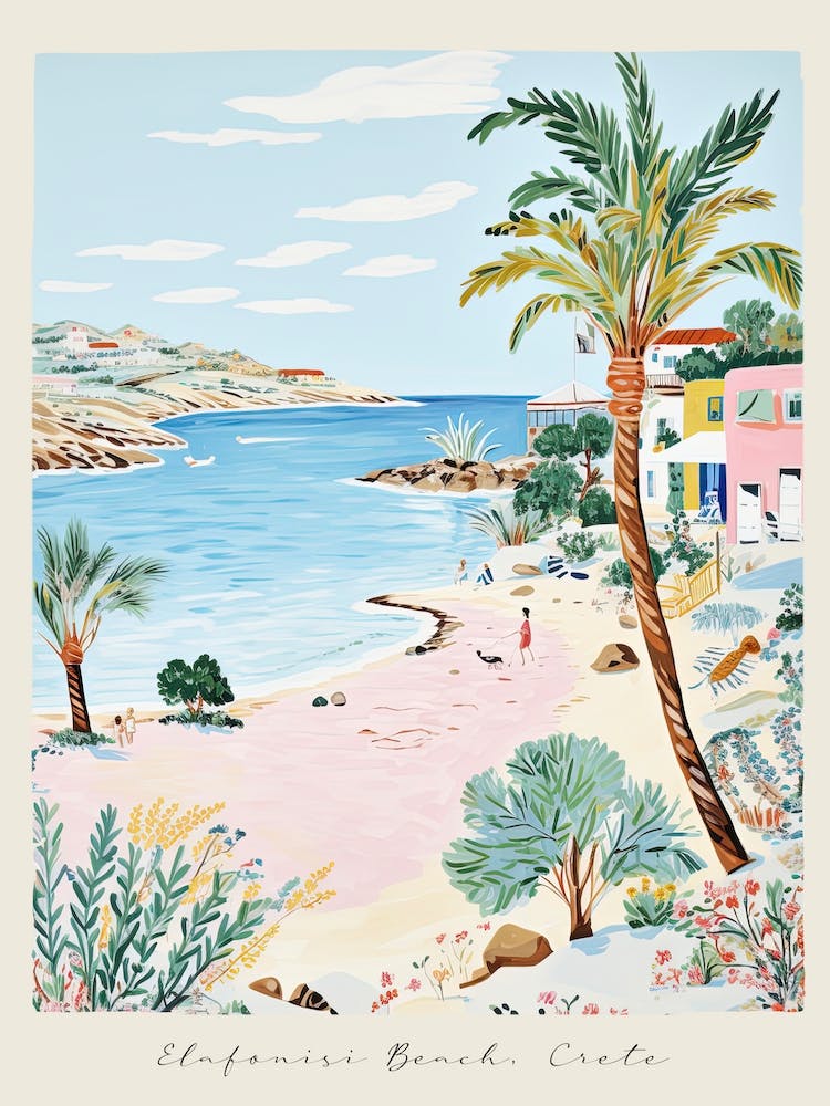 Poster Of Elafonisi Beach, Crete, Greece, Matisse And Rousseau Style 3