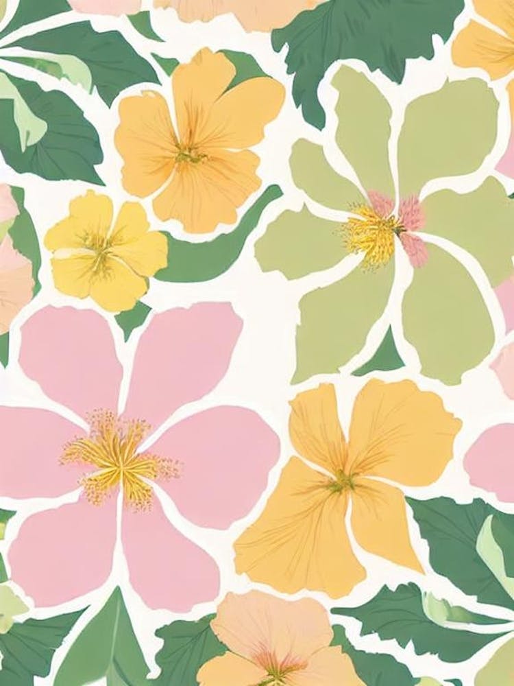 Hibiscus Pastel Floral 1 Flower