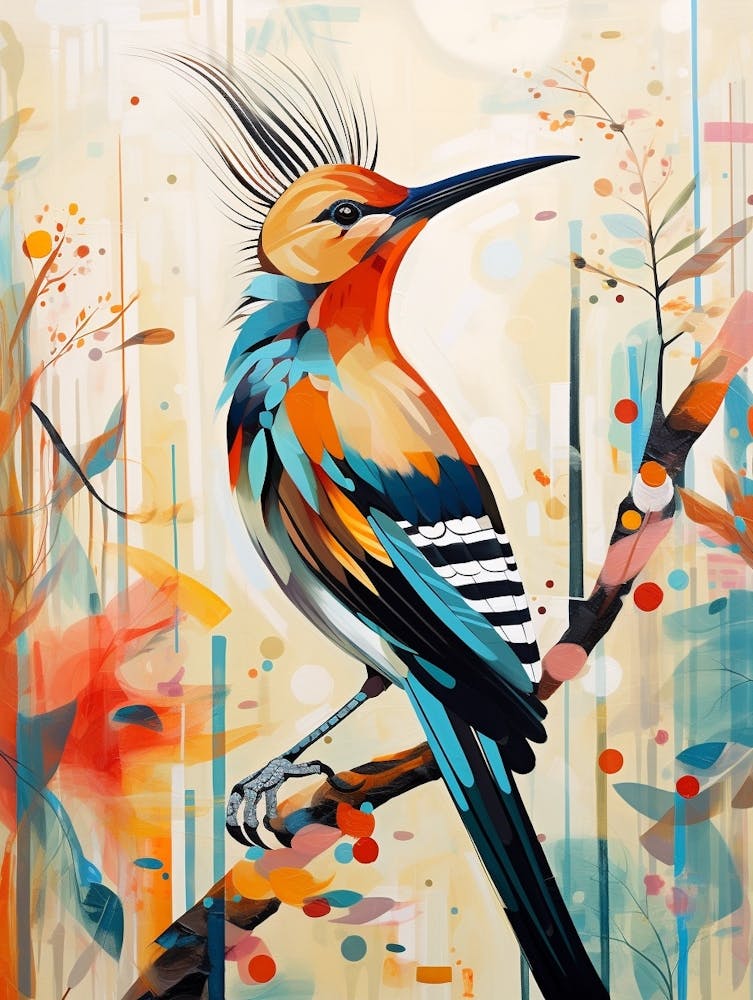 Bird Painting Collage Hoopoe 2