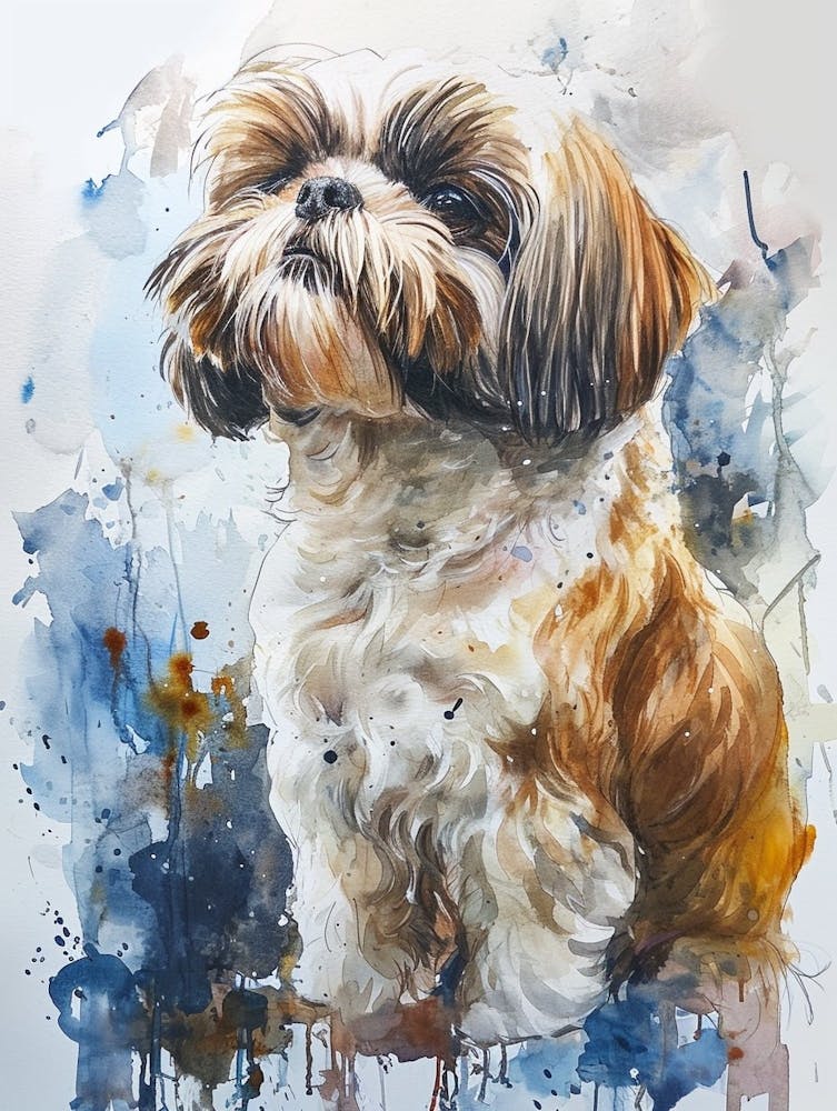 Shih Tzu Watercolor Painting 4