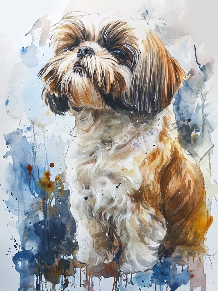 Shih Tzu Watercolor Painting 4