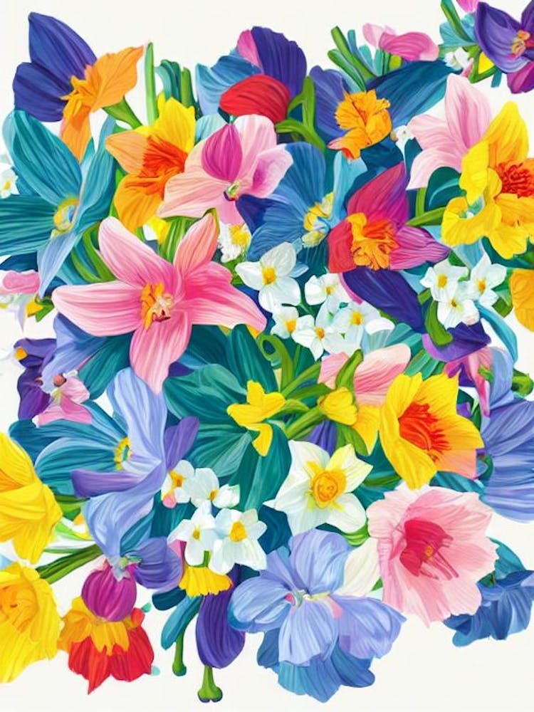 Daffodils 2 Modern Colourful Flower