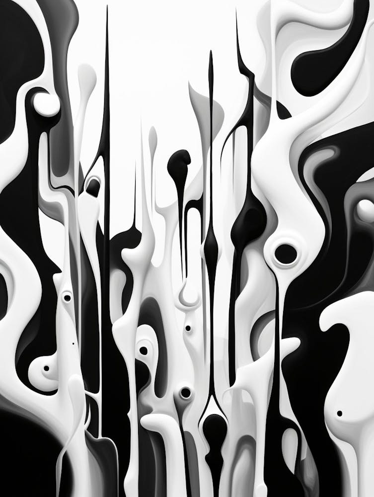 Evolution Abstract Black And White 4 Art Print by Abstract Art ...