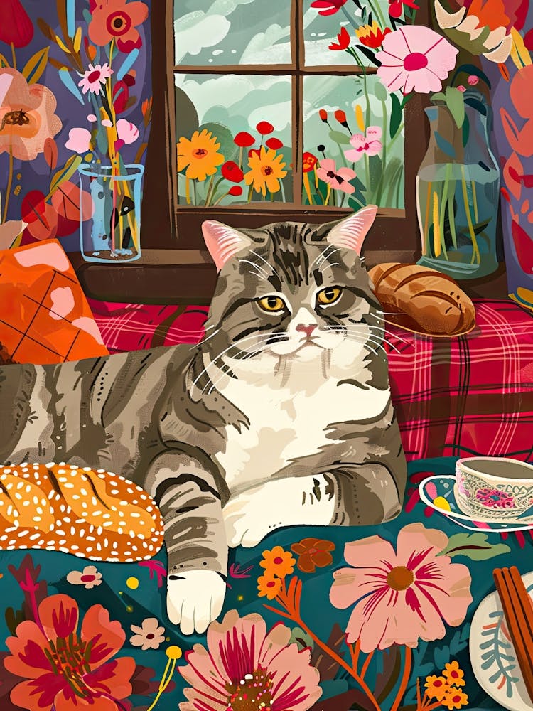 Tea Time With A Scottish Fold Cat 4