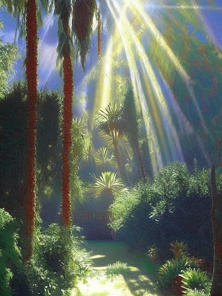 Marrakech Botanical Garden, 1, Morocco Classic Painting