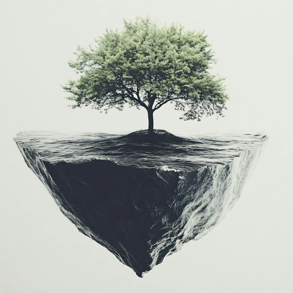 Baum auf einer Insel