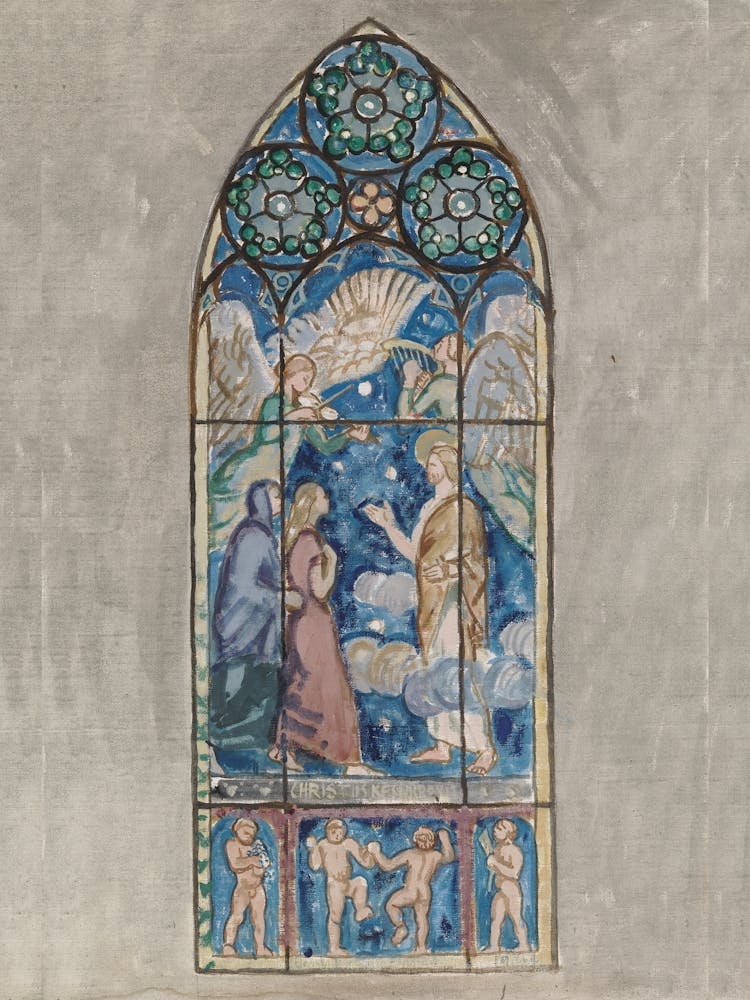 Christus Resurrexit, Sketch For A Stained Glass Window In Pori Church, 1924, By Magnus Enckell