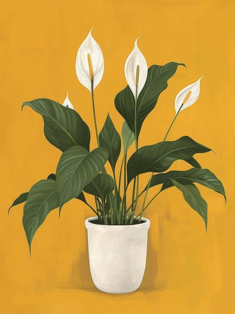 peace lily watercolor Peace Lily Or Spatheflower (Spathiphyllum) Watercolor Art Print by Urban Greenhouse – Fy!