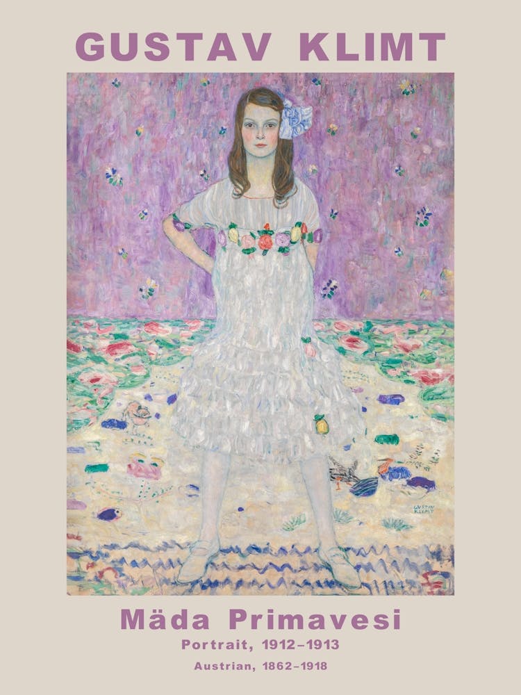 Mäda Primavesi Gustav Klimt Malerei, pastel Klimt Typografie