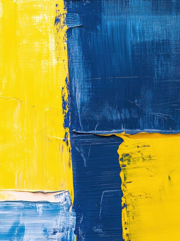 Blue And Yellow Abstract Painting 8