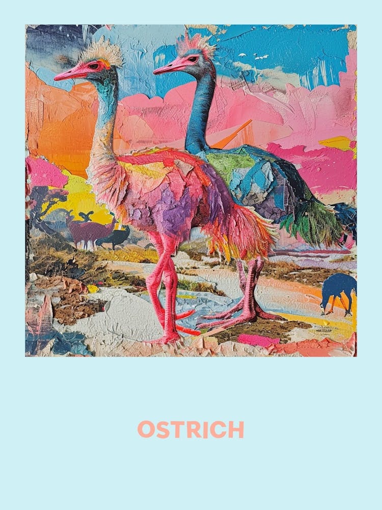 Rainbow Ostrich Poster 1