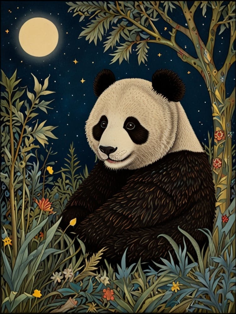 William Morris Panda Bear At Night 1