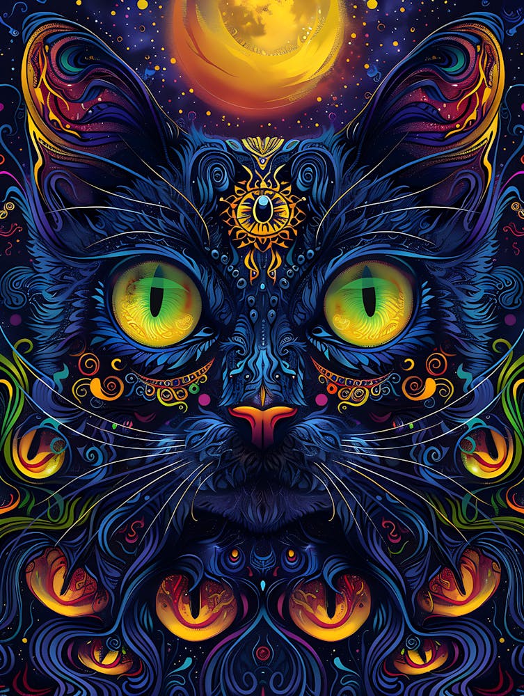 Psychedelische Katze 7