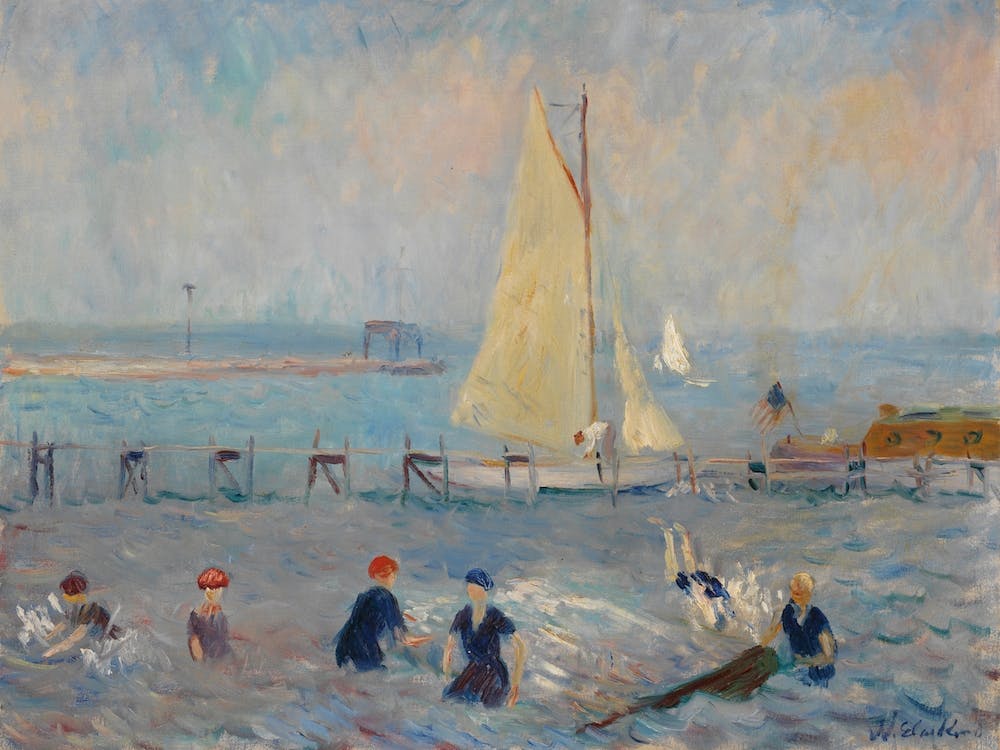 Seascape With Six Bathers Bellport, William Glackens