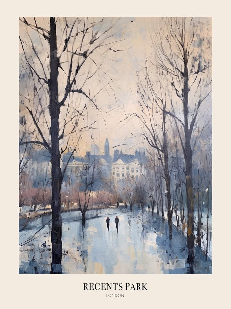 Winter City Park Poster Regents Park London 1