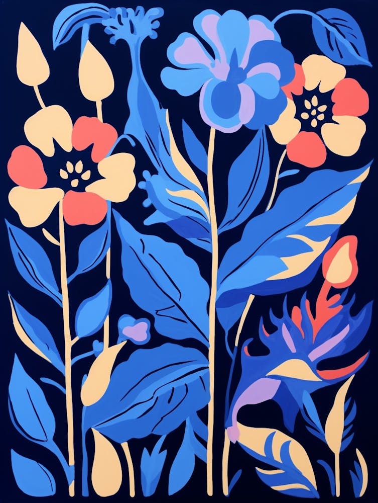Blue Flower Illustration Snapdragon 1