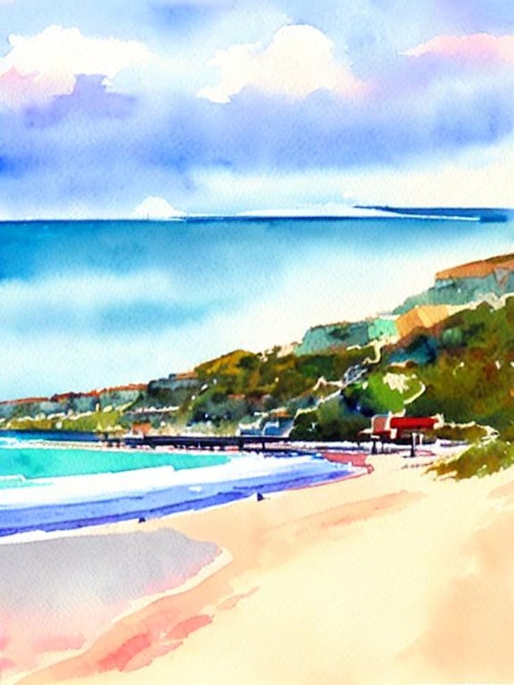 Brighton Beach 3, Australia Aquarell
