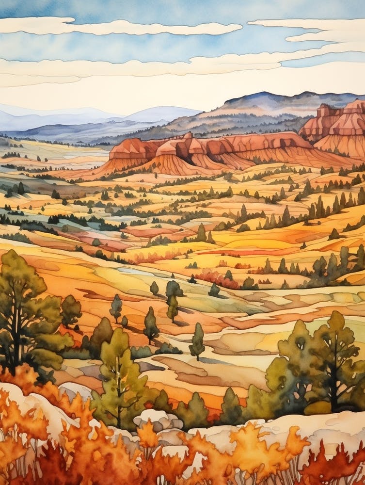 Autumn National Park Painting Bryce Canyon National Park Utah Usa 2