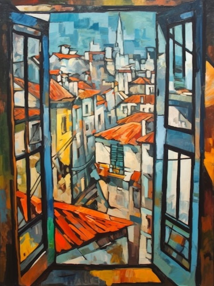 Window View Buenos Aires Of In The Style Of Cubism 2