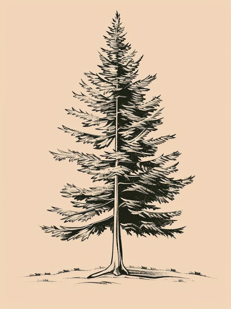 Fir Tree Minimalistic Drawing 2