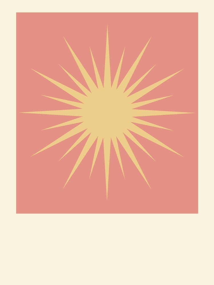 Sunburst Print Star Print Celestial Print Spiritual Wall Art Red Wall Art Yellow