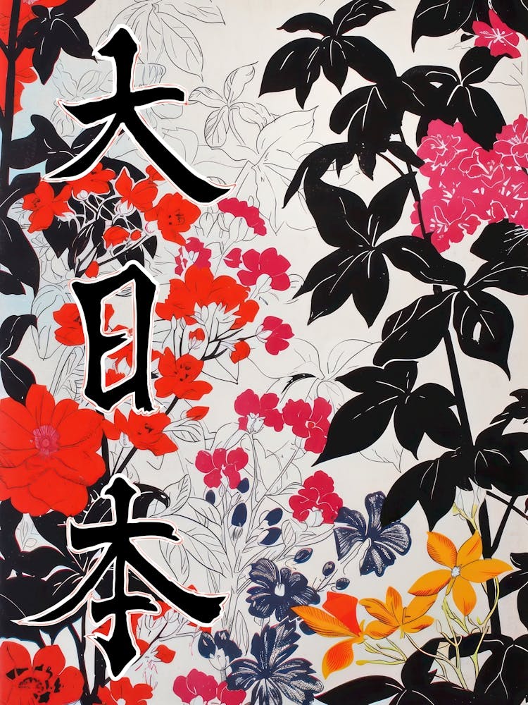 Hokusai Great Japan Poster Japanese Floral  43