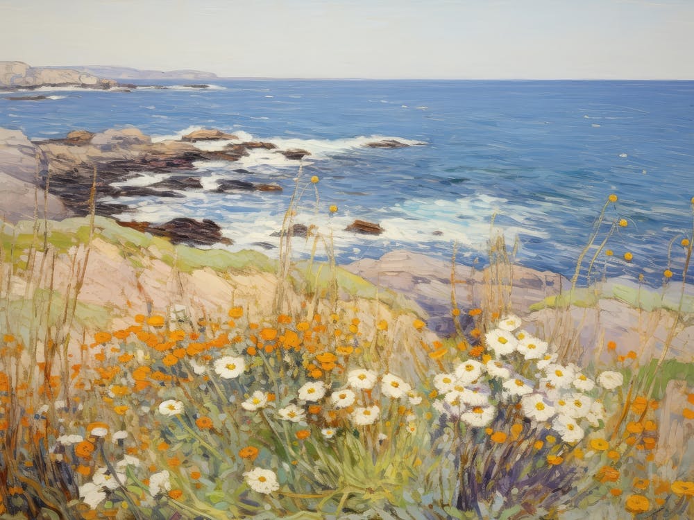 European Floral Coast Painting
