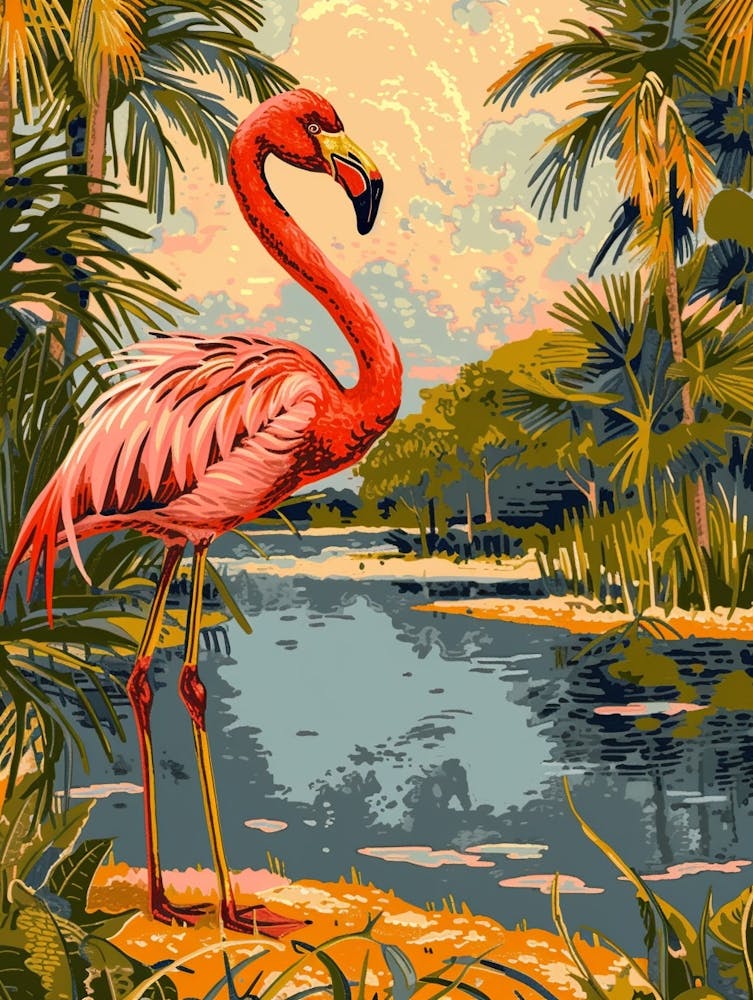 Greater Flamingo Camargue Provence France Tropical Illustration 8