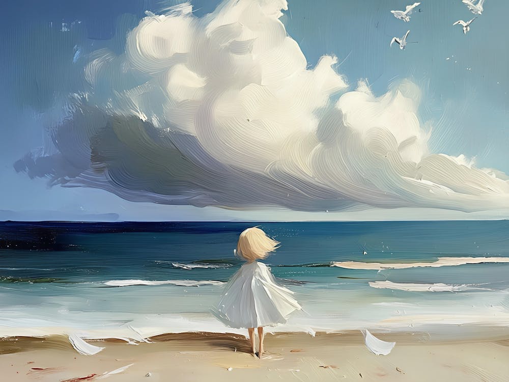 Little Girl On The Beach 4