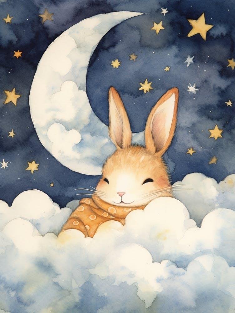 Baby Bunny 1 Sleeping In The Clouds