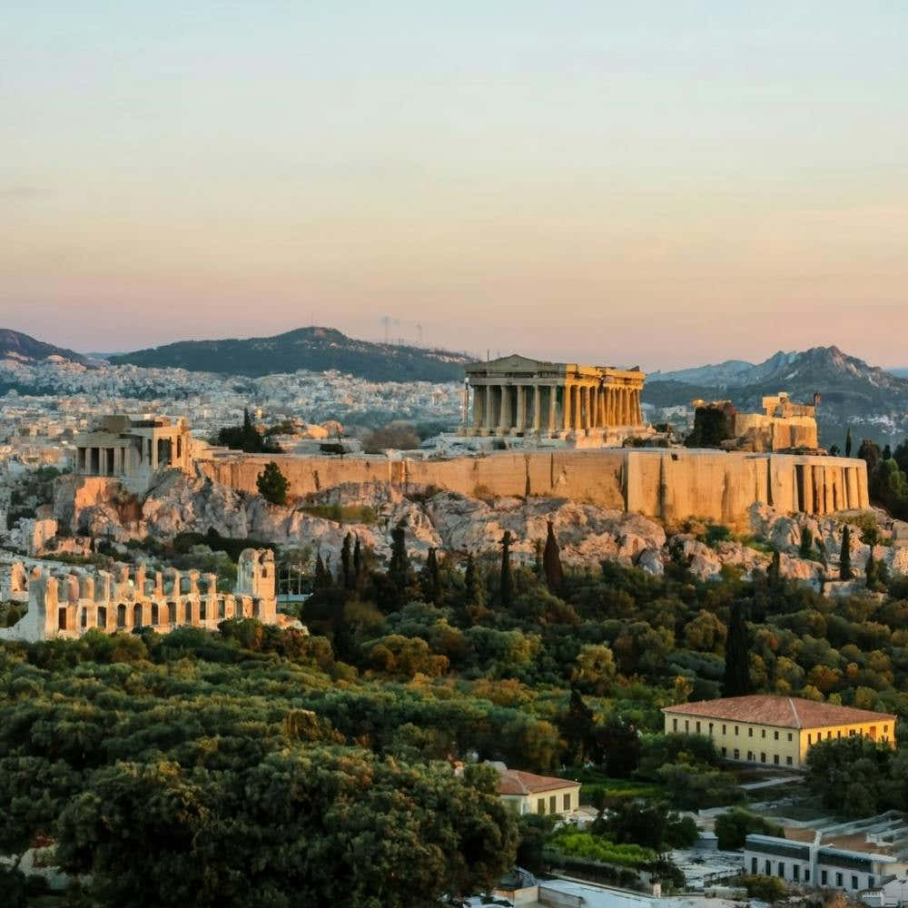 Athens At Sunset