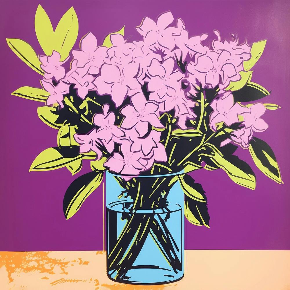Lilac Pop Art Illustration Square