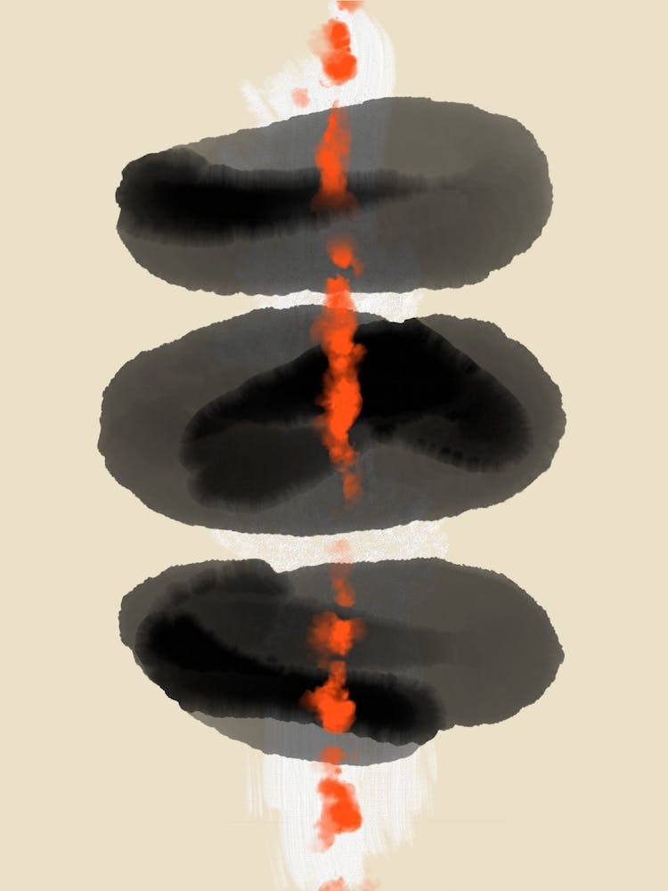 Black And Red Abstract Painting