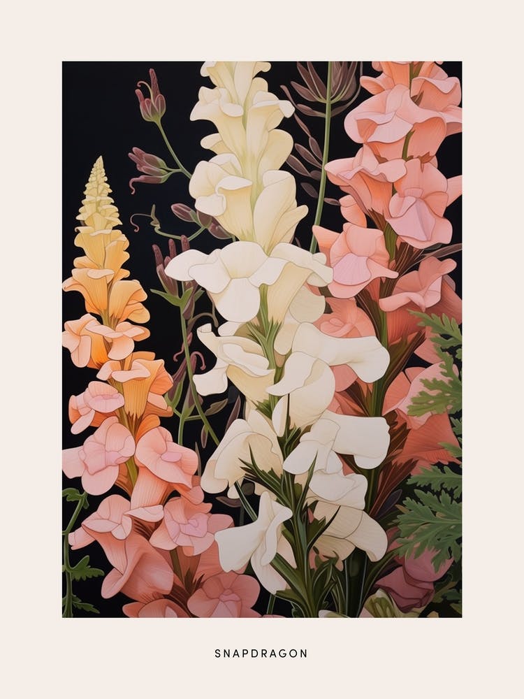 Flower Illustration Snapdragon 4 Poster