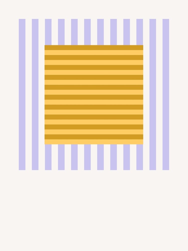 Stripes Pattern Poster Purple & Yellow