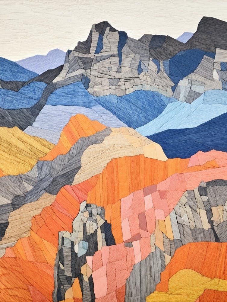 Scafell Pike England 1 Colourful Mountain Illustration