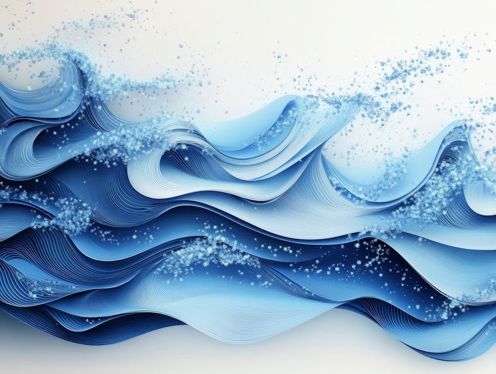 Abstract Artwork Background with Blue Waves
