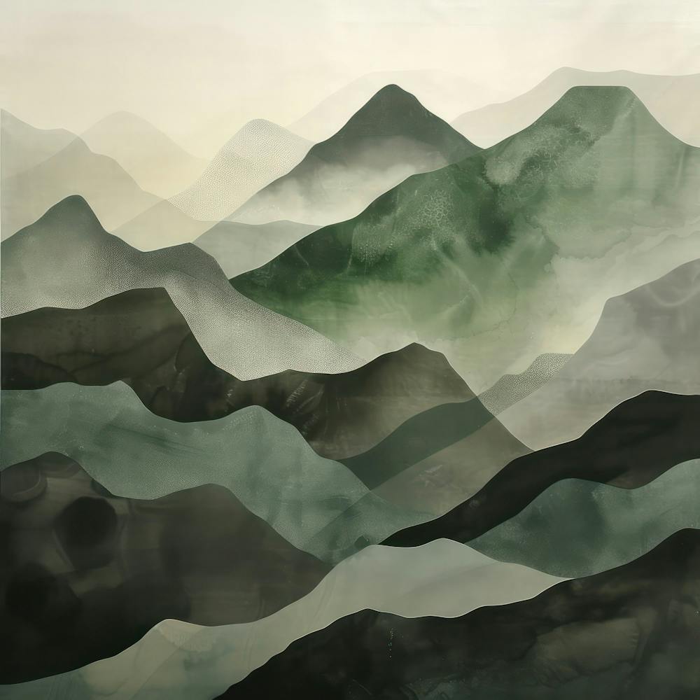 Japanese Watercolour Of Mount Fuji 4