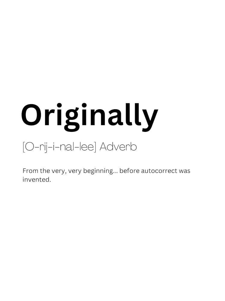 Originally Definition Meaning