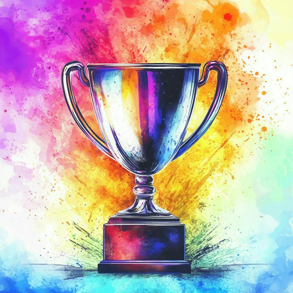 Watercolor Trophy Cup
