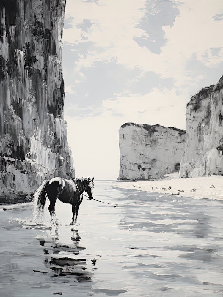 A Horse Oil Painting In Navagio Beach, Greece, Portrait 3