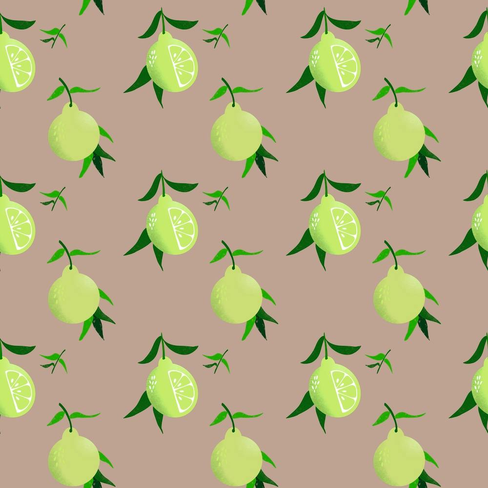 Limes On A Brown Background
