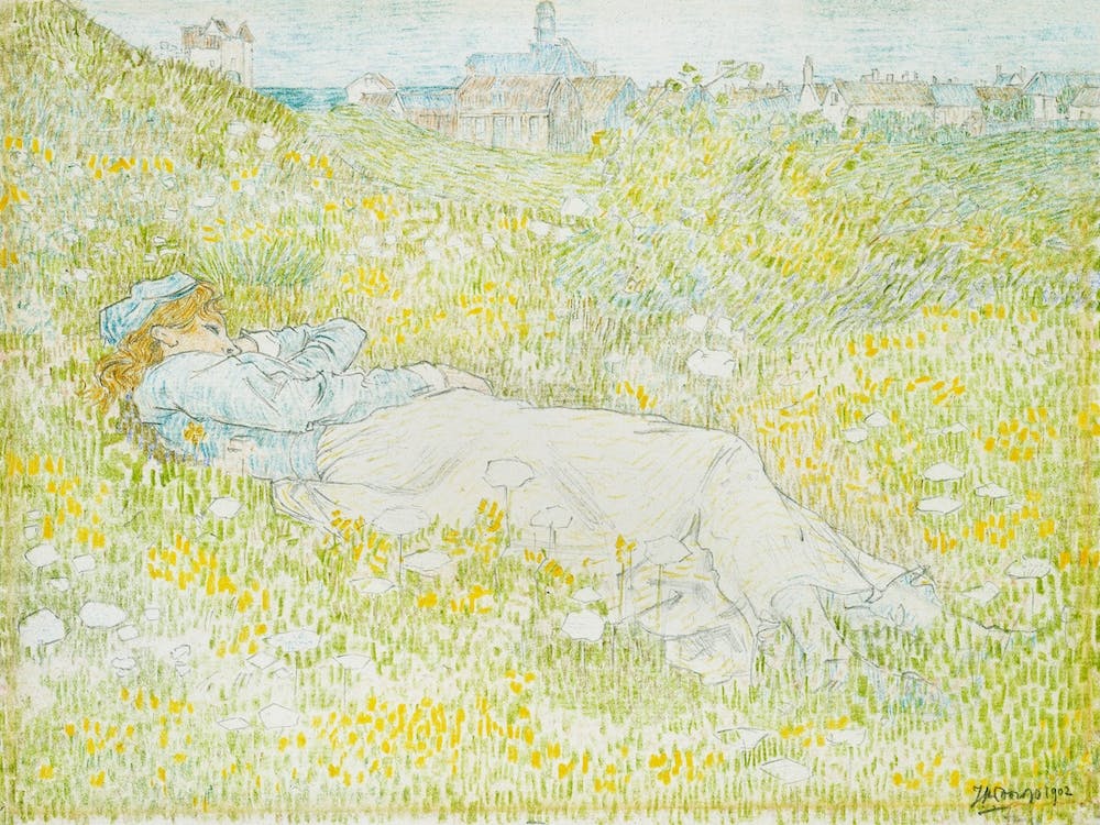 Woman Lying In The Dunes Near Noordwijk, Jan Toorop