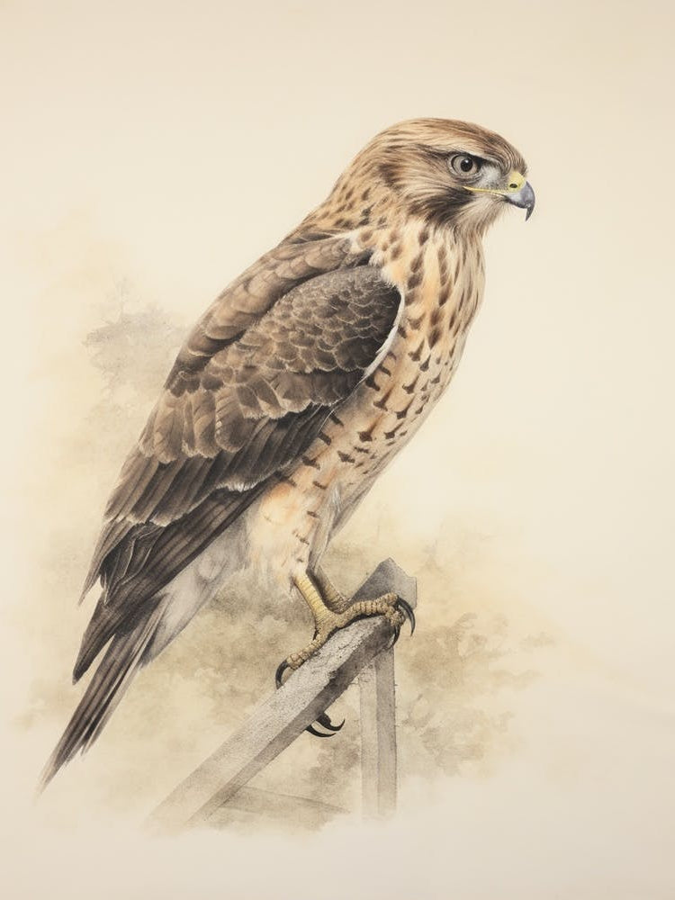 Vintage Bird Drawing Harrier