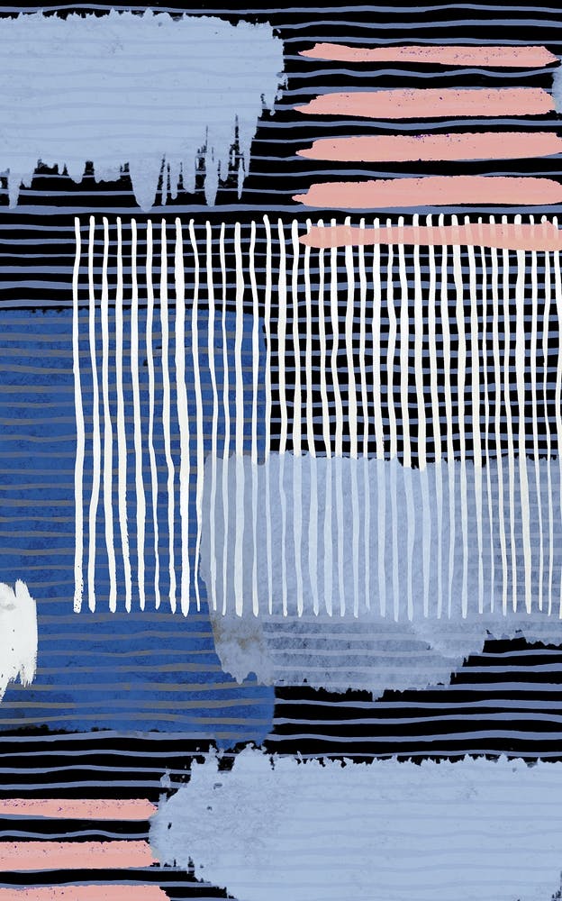 Abstract Striped Geo Blue