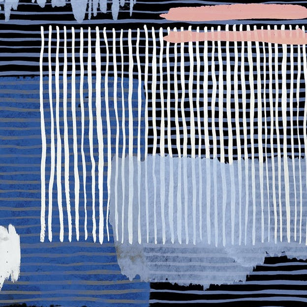 Abstract Striped Geo Blue
